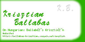 krisztian ballabas business card